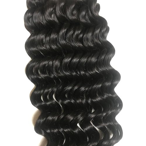 TIJRLGVBN Bulk Human Hair Deep Curly 3 Bundles (300g) - Boho Knotless & Box Braids 16 Inch Natural Black