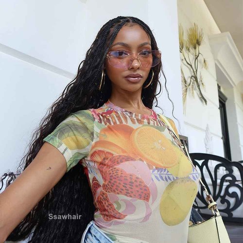 Ssawhair Pre-Divided Deep Wave Bulk Human Hair For Boho Braids Double Drawn Curly Virgin Human Hair Bulk For Braiding Hair Extensions 18Inch 200g 640Roots