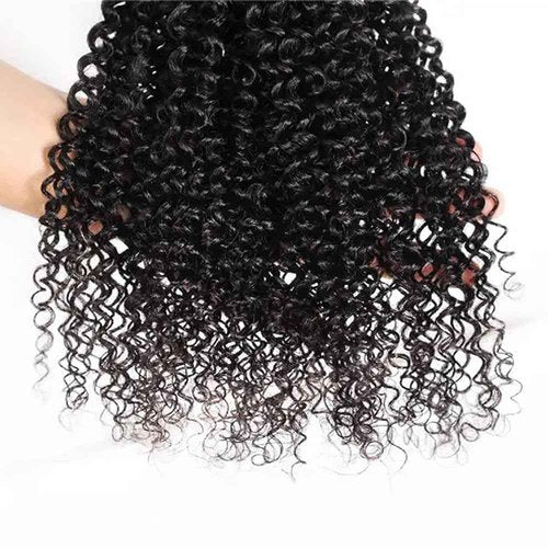 Human Hair Bundles Curly Wave Color #1B Natural Black Quick Weave Wet and Wavy Unprocessed Native Virgin Raw Trippy Hair Extensions 3 Bundles 30 32 34 Inch Kinkycurly Bundle Double Weft for Woman