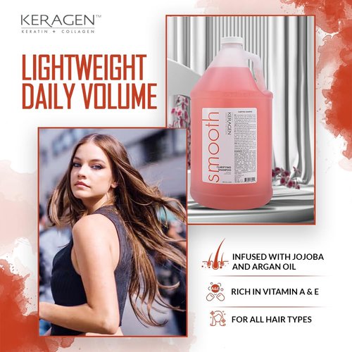 KERAGEN - Clarifying Shampoo with Keratin and Collagen, All Hair Types, Sulfate Free, 128 Oz