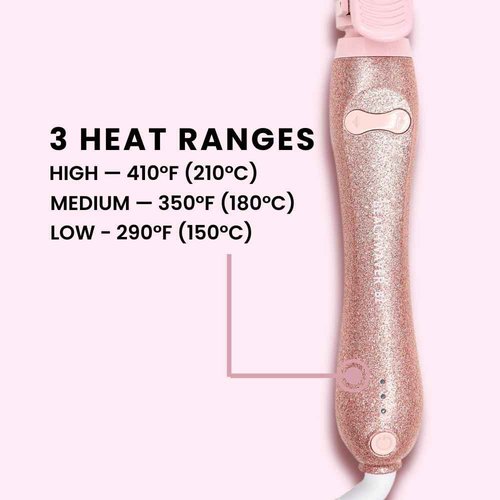 The Beachwaver Co. Beachwaver B1 Rotating Curling Iron - Pink Glitter | Automatic 1 Inch Ceramic Curling Iron | Auto-Shut Off, Travel-Friendly, Dual Voltage | B-Series (BW16H1)