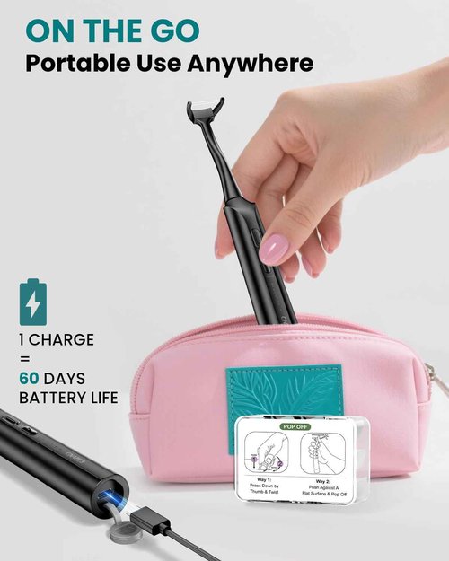 Electric Flosser for Teeth with 5 Speeds + 54 Refill Heads, Water Flosser Alternative, Easy Glide Flossing for Sensitive Gum, Rechargeable Oral Kit, 5X Cleaning, Portable Dental Floss Picks for Adults