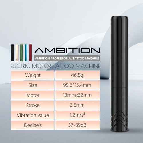 Ambition Rotary Machine Pen Tattoo Cartridge Gun with 1600mAh Touch Screen Tattoo Battery with Coreless Motor Tattoo Equipment Supply for Tattoo Artists