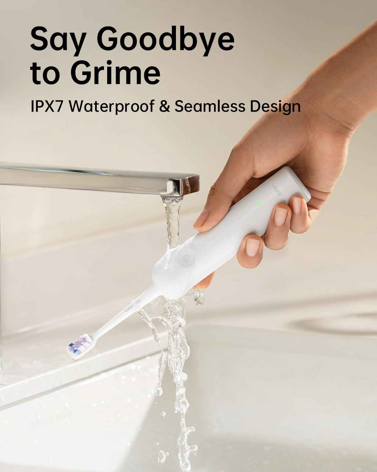 Laifen Wave Electric Toothbrush, Oscillation & Vibration Sonic Electric Toothbrush for Adults with 3 Brush Heads, IPX7 Waterproof ADA Accepted Travel Powered Toothbrush ABS(White)