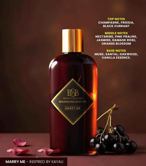 Brown Sugar Babe Marry Me Body Oil, Black Currant and Freesia Essential Oils, Nourishing Scented Oil for Women, Skin Care, Paraben Free, Body Oil Perfume, Made in USA