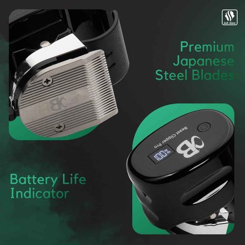 Skull Shaver Beast Clipper Pro - Home Haircut & Grooming Kit - Durable Steel Blades - Cordless Operation - Adjustable Combs - Designed for Men & Women