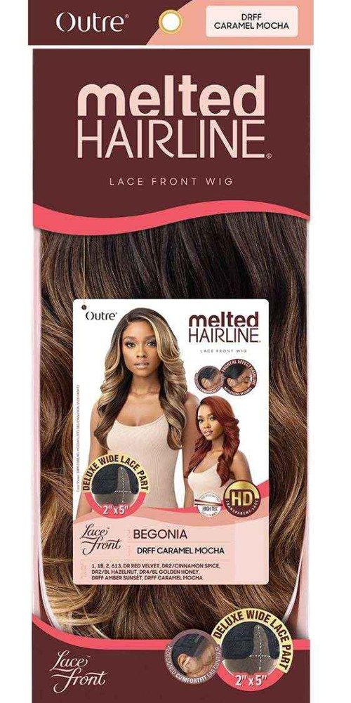 Outre Synthetic Melted Hairline HD Lace Front Wig - BEGONIA (Color:1B Off Black)