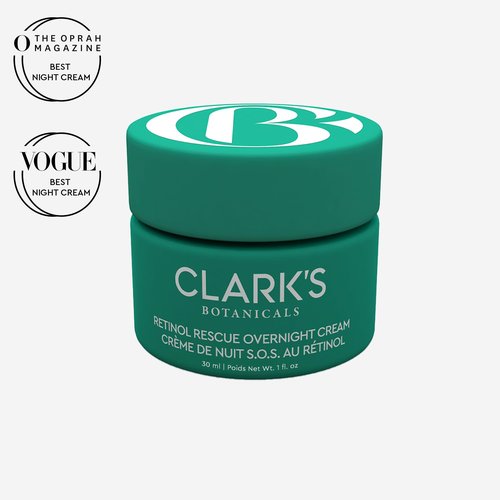 Clark's Botanicals Retinol Rescue Overnight Cream 1oz, Patented Time-Released Retinol + Vitamin C, Hyaluronic Acid, Colloidal Oatmeal, Visibly Firms, Brightens, Hydrates, & Calms Sensitive Skin