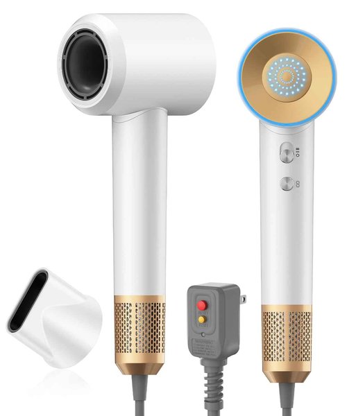 Oushome Hair Dryer, High-Speed Blow Dryer with 150,000 RPM for Fast Drying, 500 Million Negative Ionic Hair Dryer, Low Noise, with Magnetic Concentrator Nozzle (White)