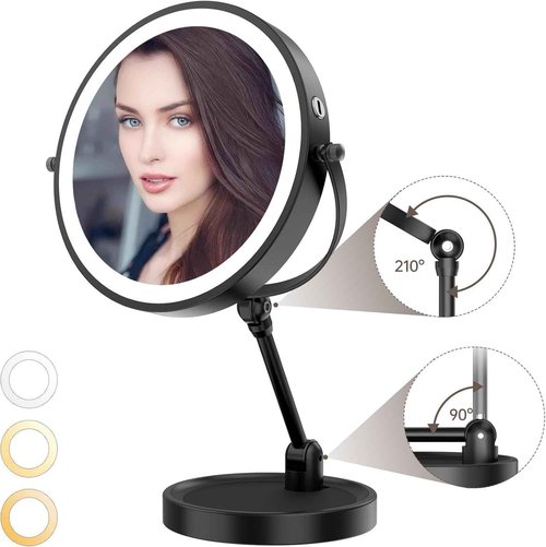 SanaWell Tabletop Standing Makeup Mirror with Adjustable Height, 8Inch Mirror