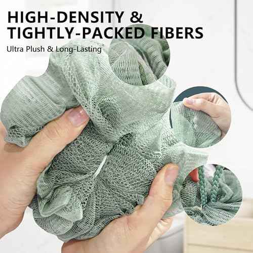 Shower Loofah Sponge for Men Women Loofah Exfoliating Body Scrubber 4 Color Mesh Shower Pouf Balls for Body Wash