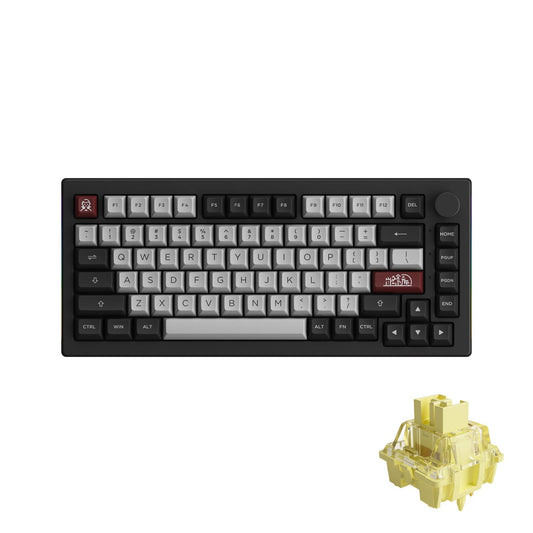 Akko Dracula Castle Mechanical Keyboard 5075B Plus 75% RGB Hot-swappable with Knob, Multi-Modes Gaming Keyboard with PBT Double Shot ASA Profile Keycaps Creamy Yellow Pre Lubed Switch