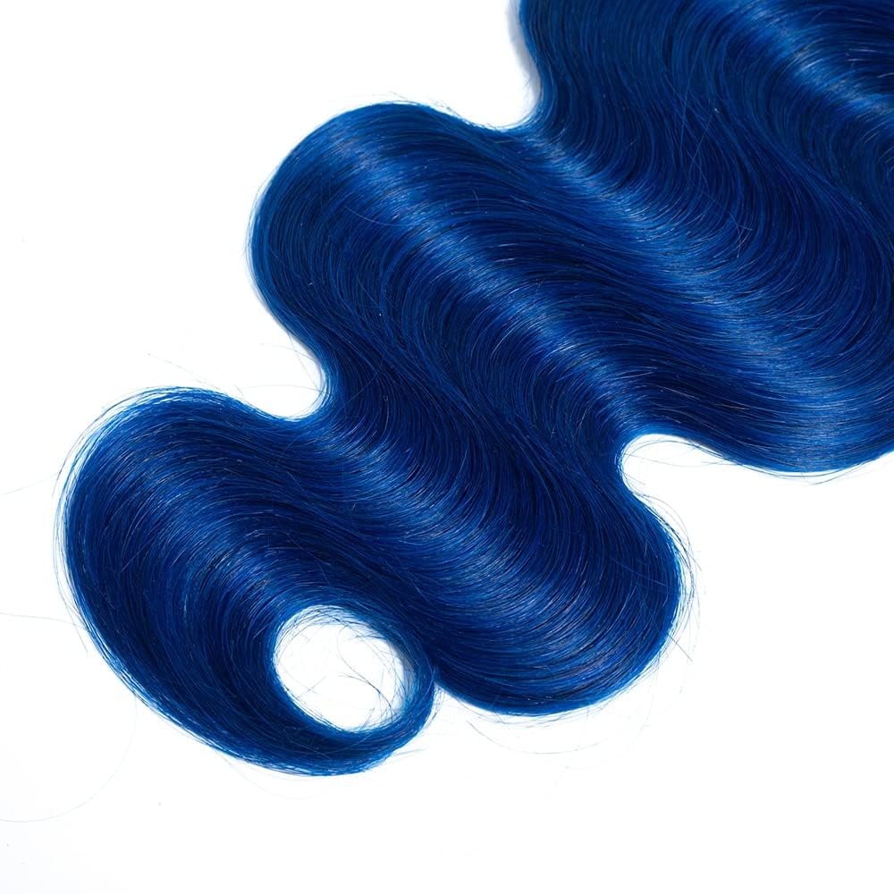 Habiliana Bundles Human Hair 18 20 22 Inch Body Wave T1B Blue Human Hair Bundles 11A Unprocessed Brazilian Virgin Quick Weave Hair Extensions for Black Women