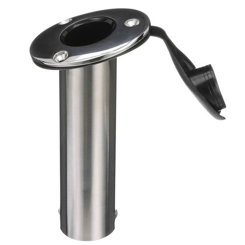 Attwood 66362-7 Stainless Steel Flush Mount Rod Holder, 2-Inch Diameter, 7 ½ Inches Long, 30-Degree Top Flange, Open Base End