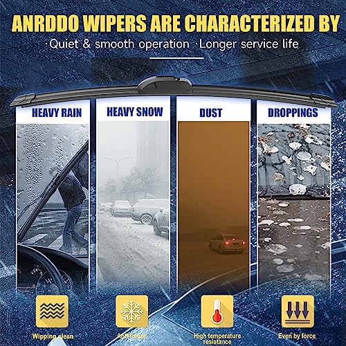 3 wipers Replacement for 2018 2019 2020 2021 2022 2023 Hyundai Kona 2019-2023 Hyundai Kona Electric Windshield Wiper Blades Original Equipment Replacement - 26"+16"+11" (Set of 3) J HOOK