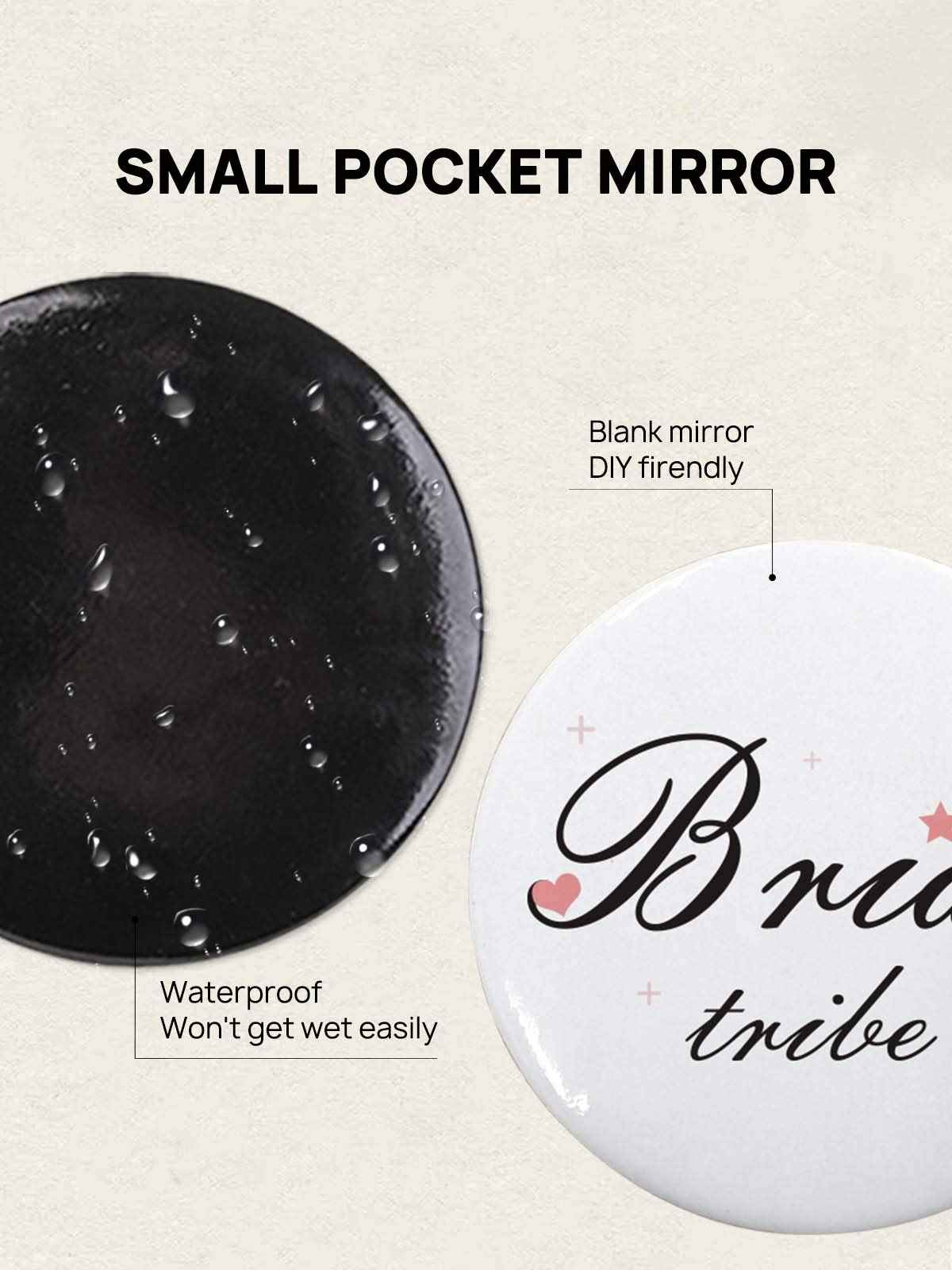 Getinbulk 72 Pcs Compact Small Makeup Mirror Bulk, Mini Travel Pocket Mirror for Purse Women Present Favor (Round, Black)