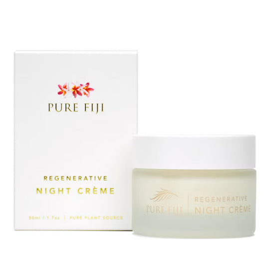 PURE FIJI Regenerative Night Cream Anti Aging Moisturizer, Repair & Hydrate Recovery Cream Night Moisturizer For Face, Natural Formula for All Skin Types, (1.7oz/50ml)
