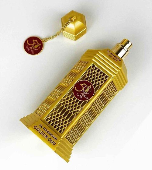 Al Haramain Golden Oud - Perfume for Women and Men - Amber Spicy fragrance - Timeless Elegance with Notes of Thyme and Sandalwood - 3.4 oz EDP Spray