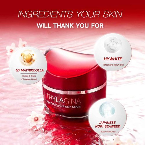 Trylagina 12X Age-Defying Collagen Serum, Anti Aging Face Cream, Anti Wrinkle Cream for Women, Face cream for Women, Anti Aging Skin Care, Brightening Serum, Hydration - 1.05oz