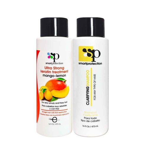 infinito colors Mango-Lemon Ultra Strong Keratin Treatment with Clarifying Shampoo 16oz by Smart Protection