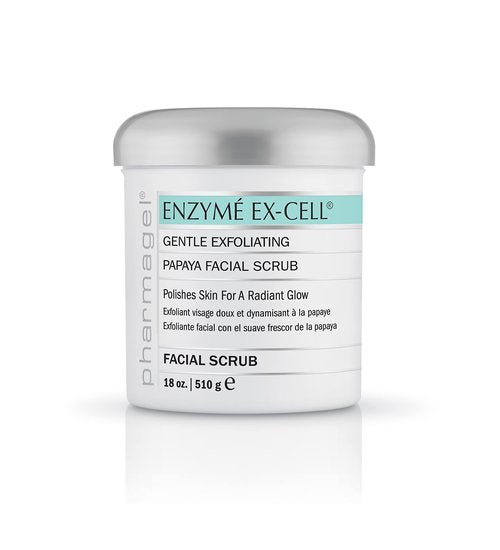 Pharmagel Enzyme Ex-Cell - Gentle Papaya Face Exfoliator Scrub for All Skin Types - 18 Ounces