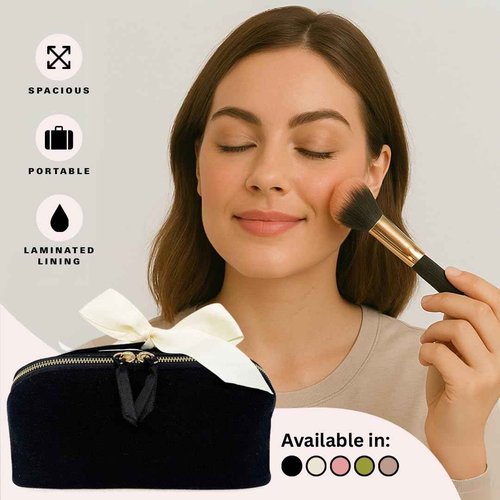 Bag-all Makeup Bag for Women | Cosmetic Bag Organizer for Girls | Makeup Pouch for Traveling | Toiletry Bags for Women | Make Up Travel Pouches | Black