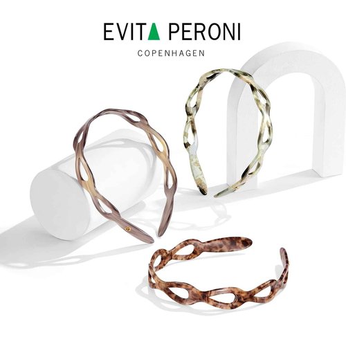 EVITA PERONI Headbands for Women Non Slip Acetate Hollow Design High-grade and Fashionable Headbands Women's Hair with Teeth Comfort Hairband - Quicksand Gray