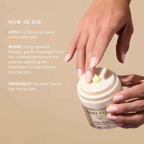 BODY FIRM Crepe Erase Neck Repair Treatment, Anti Aging Retinol Cream with Peptides, Shea Butter, Vitamin E, Squalane Oil, Wrinkle Cream for Crepey Skin Care and Firming Elasticity, 1.7 FL Oz