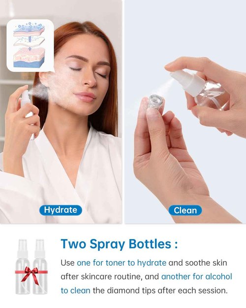 UNOISETION At Home Microdermabrasion Machine, 2 In 1 Pro-Grade Diamond Dermabrasion Facial for Exfoliation & Stubborn Blackheads, Microdermabrasion Tool for Radiant Skin, White