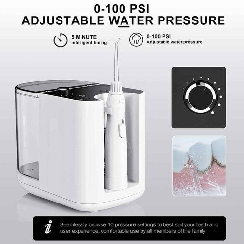 Upgraded Version 900ML Large Capacity Countertop Water Flosser, Aquarius Water Flosser Professional with UV Sanitizer Light, Oral Irrigator for Teeth, Gums, Braces, Dental Care
