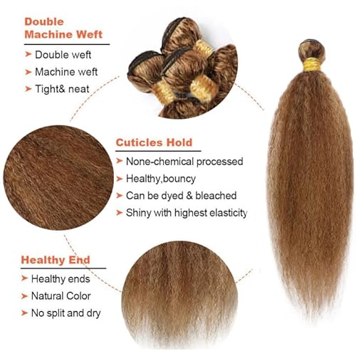 P427 Highlight Blonde Bundles Human Hair Brown Kinky Straight 3 Bundles 22 22 22 Inch Unprocessed Brazilian Virgin Remy Honey Blonde Bundle Human Hair Extensions