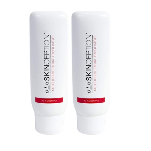 Skinception Microderm Facial Exfoliator (4 fl oz) 2 Pack to Encourage Healthy Exfoliation