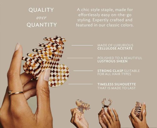 France Luxe Small Couture Claw Clip - Pavlova Black