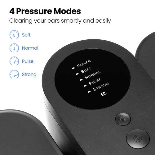 UNIWA Ear Wax Removal, Electric Ear Cleaner with Reusable Replacement Tips, 4 Pressure Settings, Safe and Effective Ear Rinsing Kit for Adults, Ear Irrigation Kit & USB-C Cable, IPX7, Black