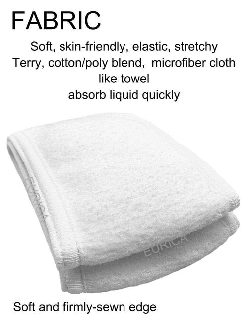 EUICAE Spa Headband Hair Towel Wrap - Non-Slip Stretchable Washable Makeup Facial Treatment and Sport Headband for Face Wash, Fits All (White 50pcs)