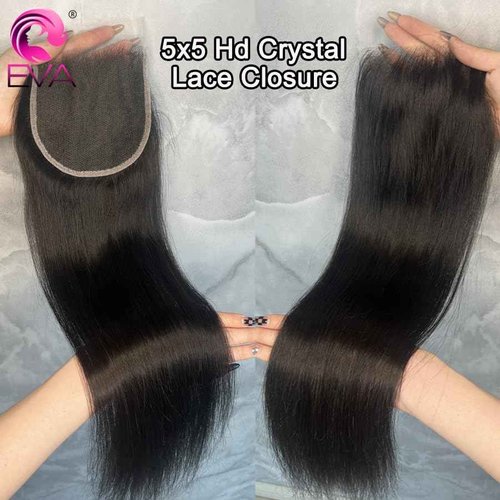SKINLIKE Real HD Lace Frontal Human Hair Pre Plucked Natural Hairline Invisible Closure Ultra Thin Swiss Lace Bleach Knots With Baby Hair (5x5 Straight, 16 Inch)