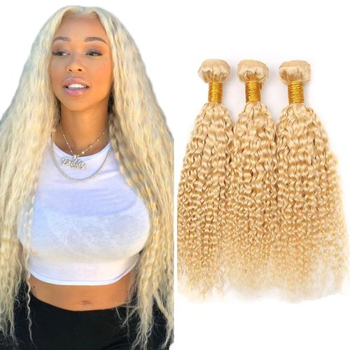 Freiuoke 613 Bundles Human Hair Blonde Water Wave Bundle Brazilian Virgin Hair 3 Bundles 20 22 24 Inch 613 Water Wave Hair Extensions