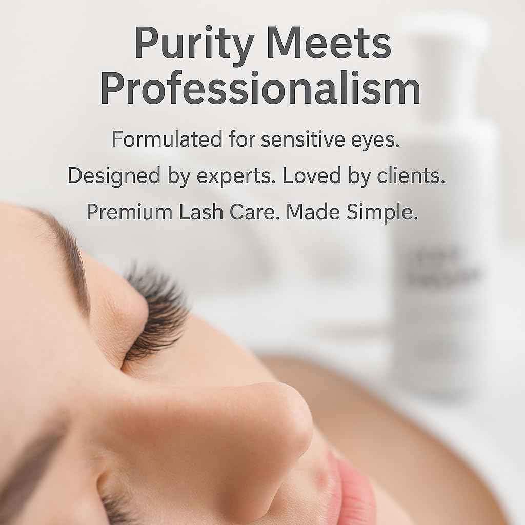 ISLA & FONTANE Lash Shampoo Bulk – Pura White 64 fl oz | Gentle Eyelash Shampoo for Extensions | Lash Foam Cleanser | Oil-Free Lash Bath for Home & Salon Use