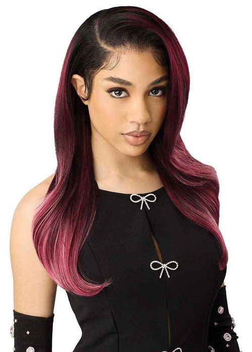 Outre Lace Front Wig -Perfect Hair Line 13X6 - True Frontal Peak Edge 708 (OFF BLACK 1B)