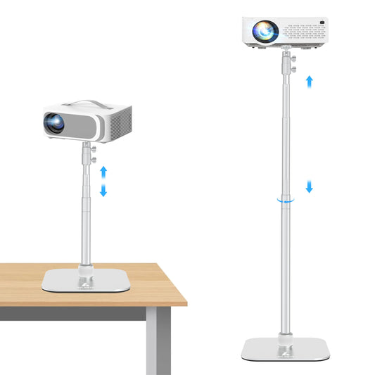 ailight 2-in-1 Projector Stand from 12.6" to 53.1", Floor and Table Projector Mount with ±90° Tilt & 360° Rotate Height Adjustable Desk Tripod Stand Compatible with Camera, Microphone, Webcam, Lights
