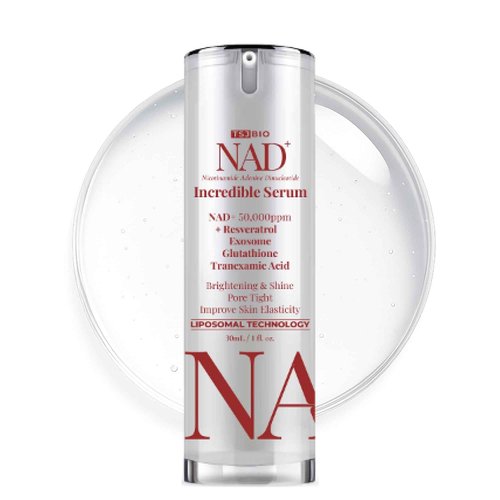 TSJ Bio NAD+ Brilliant Brightening Serum - Advanced Formula with NAD+ 50,000PPM, Resveratrol, Exosomes, Glutathione & Tranexamic Acid