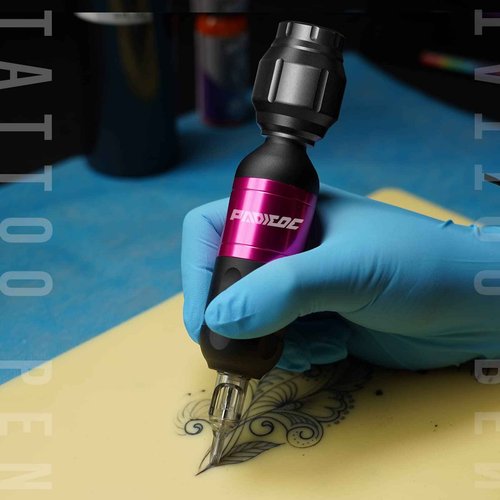 Padieoe Tattoo Gun Kit Tattoo Machine Kit Rotary Tattoo Kit Cordless Tattoo Practice Pen Tattoo Supplies for Beginners with 20Pcs Tattoo Cartridge Needle WTK097