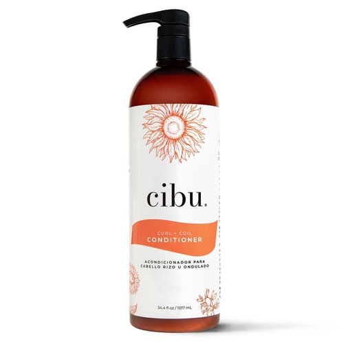 CIBU Curl + Coil Conditioner 30076 Cleanses, Hydrates, Nourishes, Revitalizes, Detangles & Preserves Natural Curl + Coil for Frizz-Free Manageable Hair | Sulfate-Free & Gentle for Daily Use 1 Liter