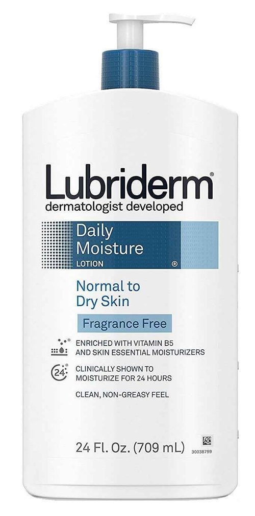 Lubriderm Daily Moisture Lotion Fragrance-Free 24 Ounce Normal to Dry (709ml) (3 Pack)