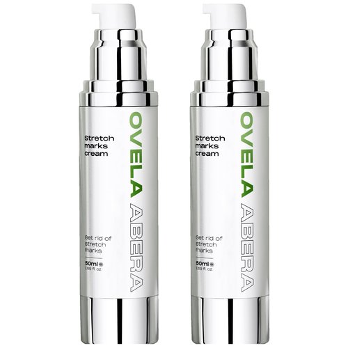 Abera Ovela Maternity Stretch Mark Cream for Pregnancy and Weight Fluctuations, Stretch Mark Treatment Pregnancy Must Haves, Deep Stretch Mark Removal, All Skin Types, 1.69 fl oz, Set of 2
