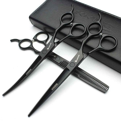 SHARONDS 7 Inch Stainless Steel Professional Barber Scissors Hair Thinning Scissors Hairdresser or Home Hairdresser Variant/Hybrid Scissors (7 inch-3pc)