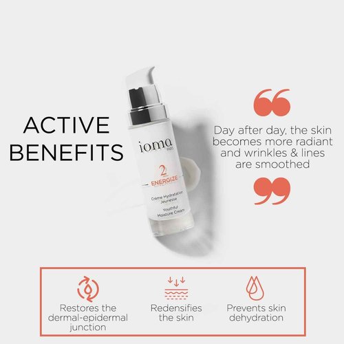IOMA Paris Youthful Moisture Cream, Anti-Aging Protective Skin Firming Face Cream Fights First Signs of Wrinkles, 30 ml