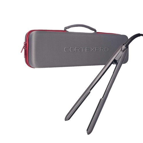 CORTEXPRO Flat Iron 1'' - One-Pass Digital Heat Tourmaline Ceramic Plates with Carrying Case - Hair Straightener Flat Iron, planchas de Cabello Professional, Hair Straightener and Curler 2 in 1