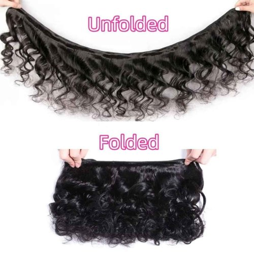 Ladiaryf Loose Wave Hair Bundles Thick Brazilian Virgin Human Hair Loose Wave Bundles for Women Natural Black Color Can Be Dyed and Styled Total 300g 16 18 20 Inch