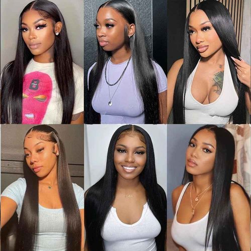 Straight Bundles Human Hair Long Straight 26 28 30 Natural Black Color Human Hair Bundles Healthy And Soft Unprocessed Brazilian Remy Hair Extensions 3Pcs/Set Deals